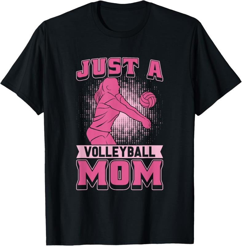 100% Cotton Volleyball Beach - Vball Just A Volleyball Mom T-Shirt