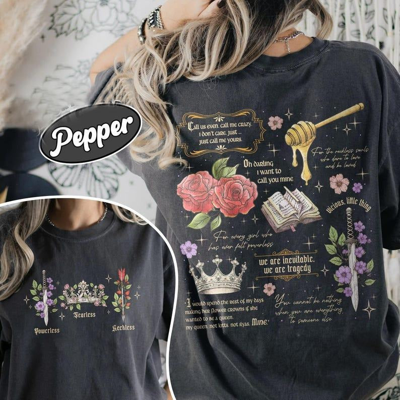 2 Slides, Powerless Bookish T-Shirt For Fan, Kai Azer I Love You T-Shirt, Fearless Fan Shirt, Gift for Bookworms, Romantic Quotes, Bookish Shirt