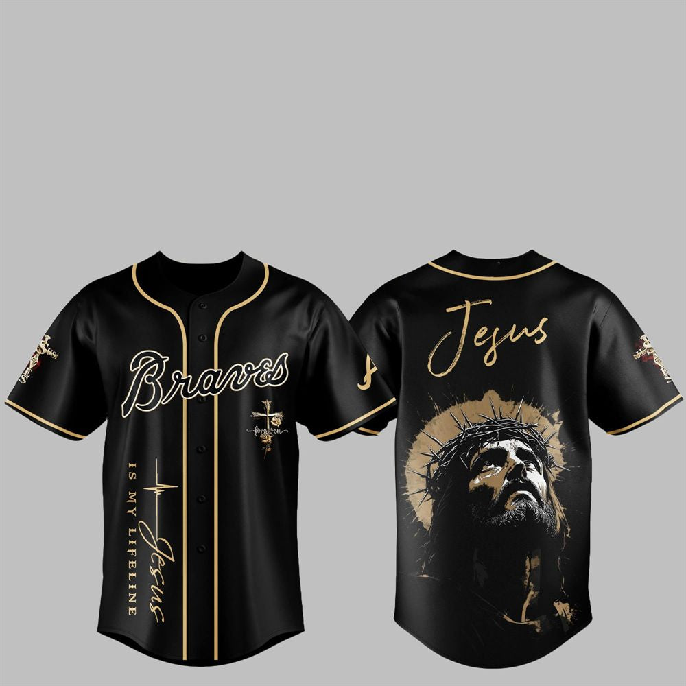 2025 Braves Jesus Baseball Jersey - Grishko.com