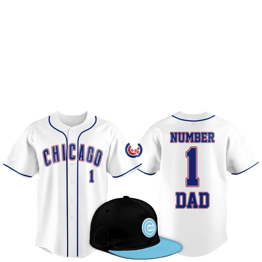 2025 Chicago Cubs Father Day Number 1 Dad Baseball Jersey - Grishko.com