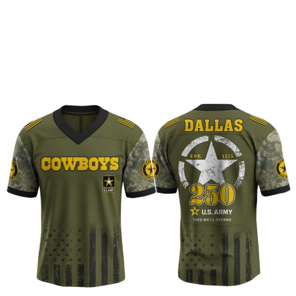 2025 Cowboys 250th Anniversary US Army Jersey - Grishko.com