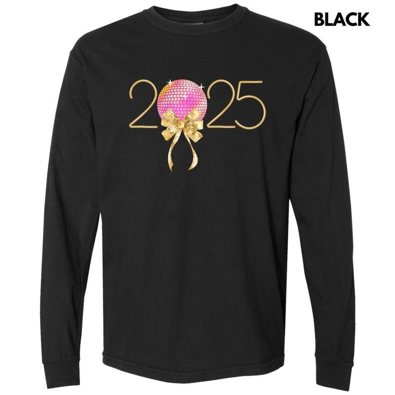 2025 Disco Ball Long Sleeve Comfort Colors T-Shirt 'NLB'
