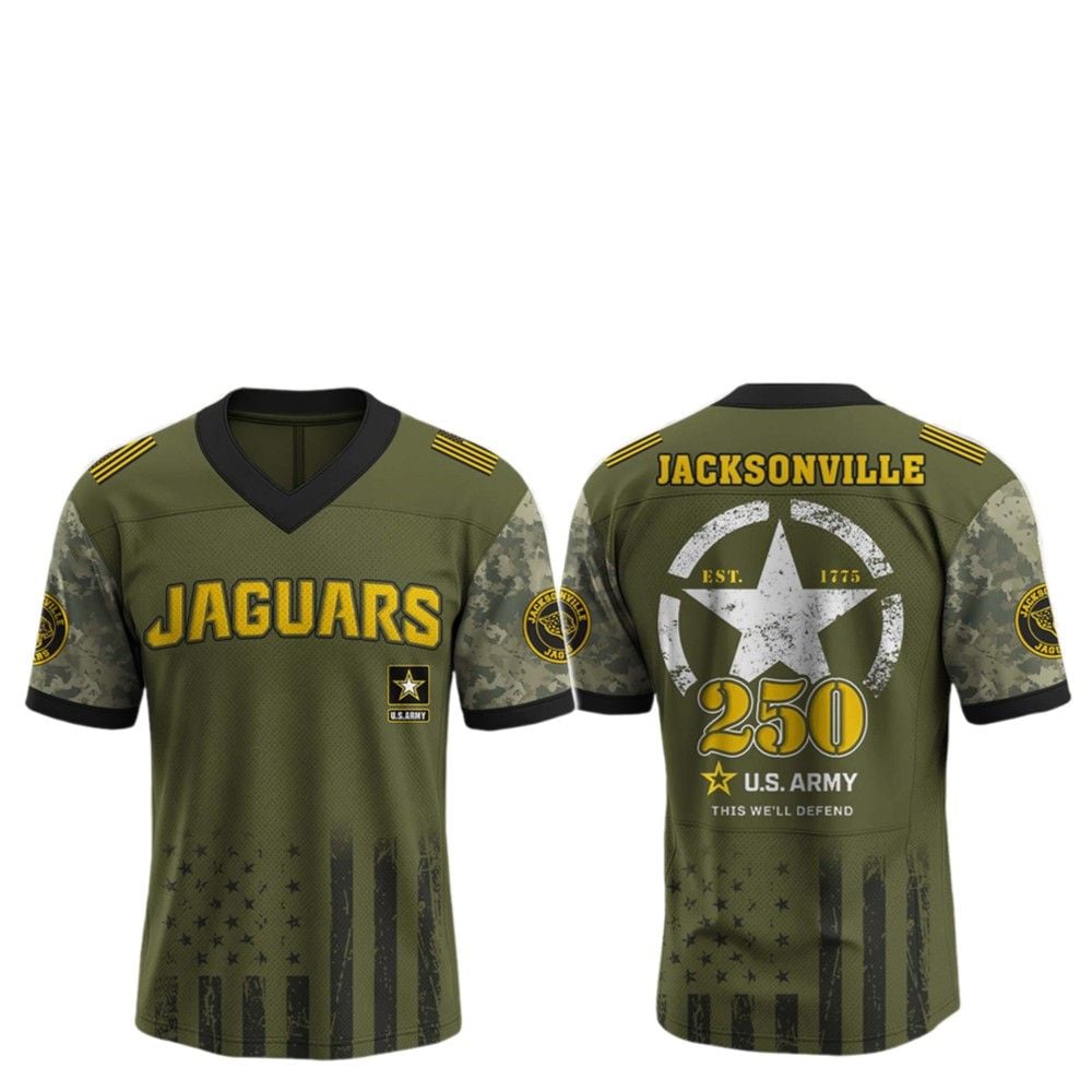 2025 Jaguars 250th Anniversary US Army Jersey - Grishko.com