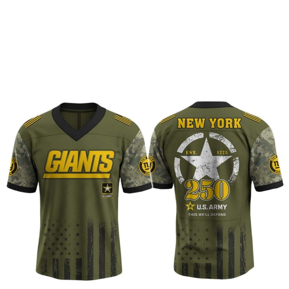 2025 NY Giants 250th Anniversary US Army Jersey - Grishko.com