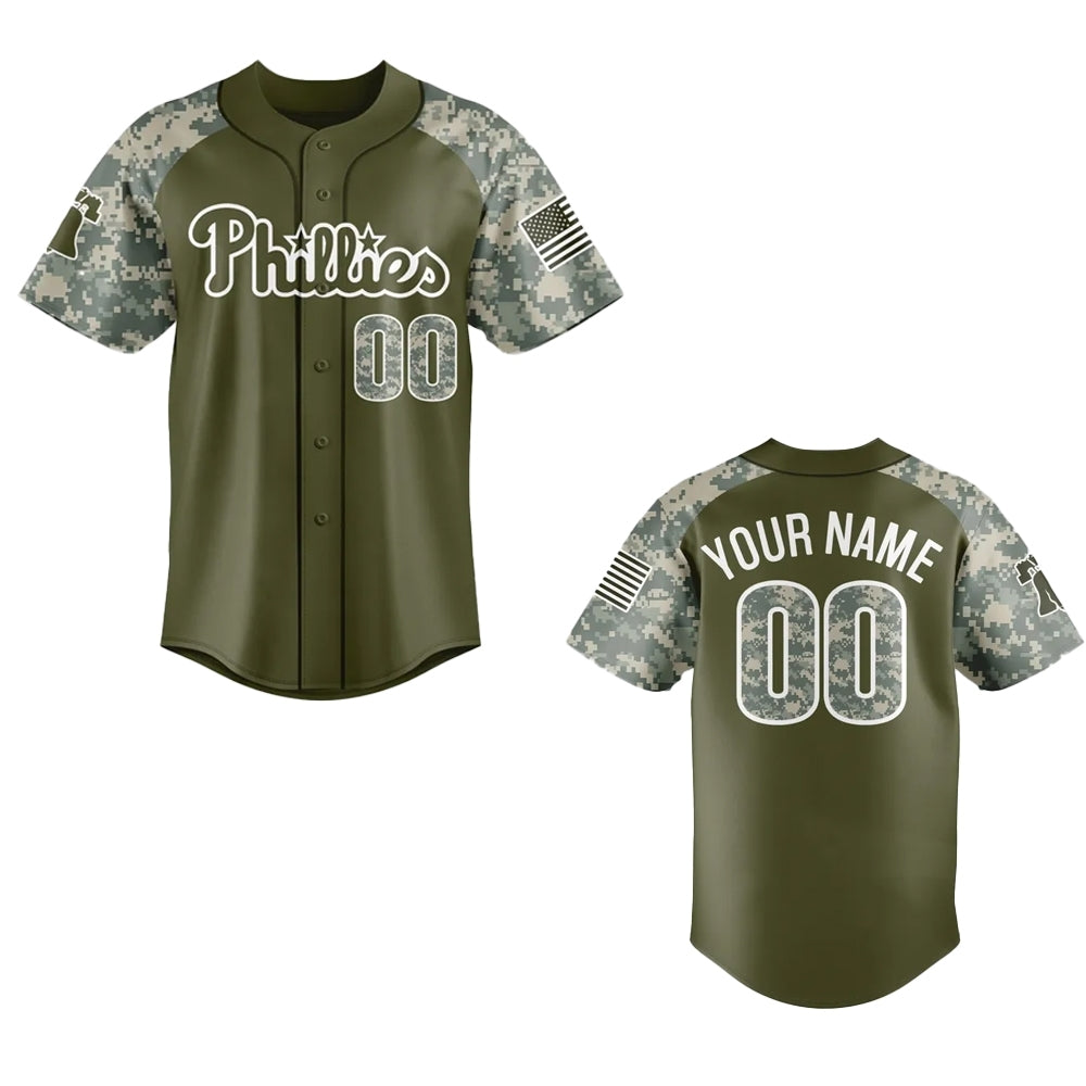 2025 Phillies Salute to Service Night Baseball Jersey - Grishko.com