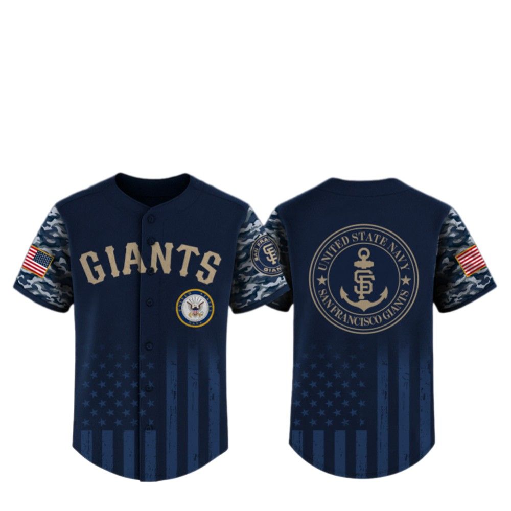 2025 SF Giants United State Navy Military Appreciation Night Jersey - Grishko.com