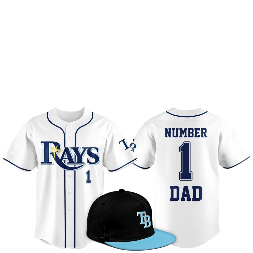 2025 Tampa Bay Rays Father Day Number 1 Dad Baseball Jersey - Grishko.com