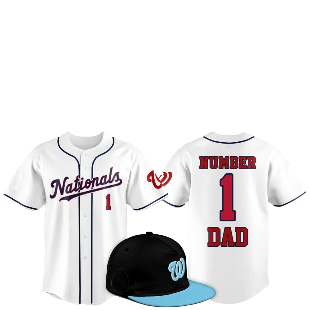 2025 Washington Nationals Father Day Number 1 Dad Baseball Jersey - Grishko.com