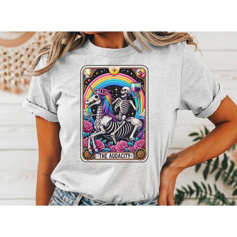 #801 - The Audacity Tarot Card Design - - Print Unisex Crew neck Tee T-shirt