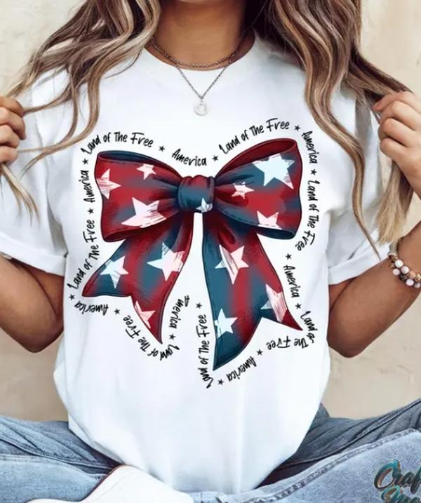 America Land Of The Free Shirt, Coquette Patriotic Bow Sweatshitr, Patriotic for Shirt, USA