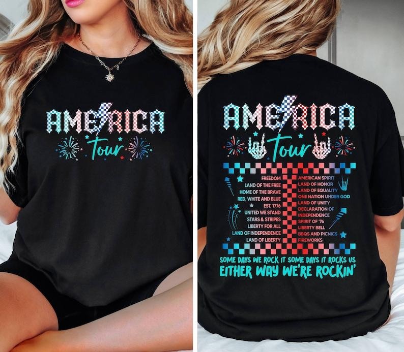 America Tour Shirt, Retro 4th of July Gift Shirt, 1776 Independence Day Shirt, America Shirt, American Flag, Memorial Day