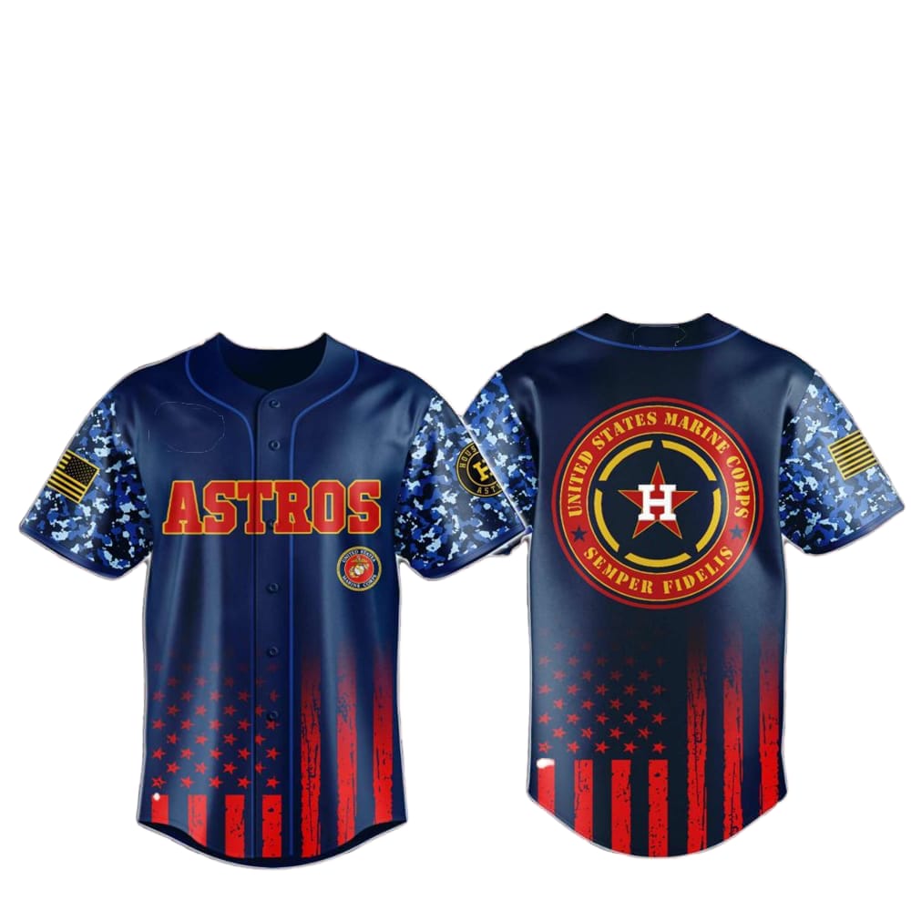 Astros Marine Corps Military Appreciation Baseball Jersey 2025 - Grishko.com