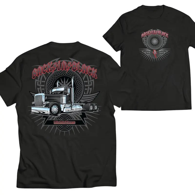 Back in Black Graphic Tractor Tees, Truck shirts, Shirts For Men, Car Merch, Menswear, Stylish Car Merch for Automotive Enthusiasts