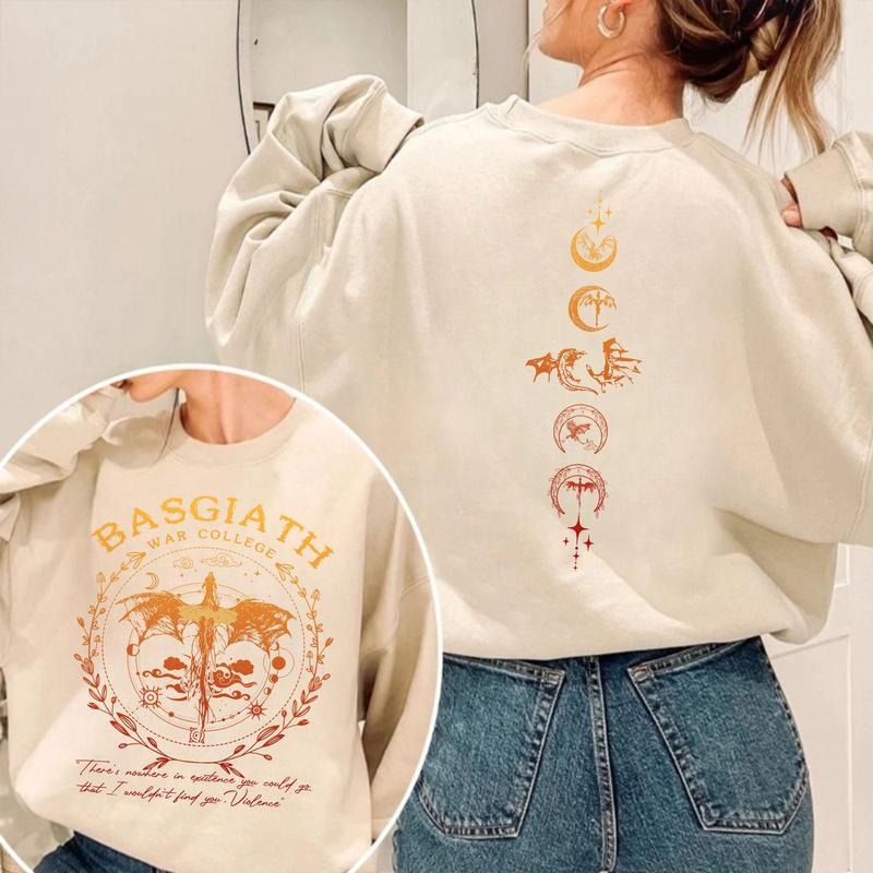 Basgiath War College Sweatshirt, Fourth Wing Double-Sided Hoodie, Dragon Rider Sweater, Riders Quadrant, Rebecca Yoros