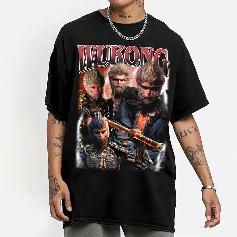 Black Myth Wukong Game Shirt Vintage Tee