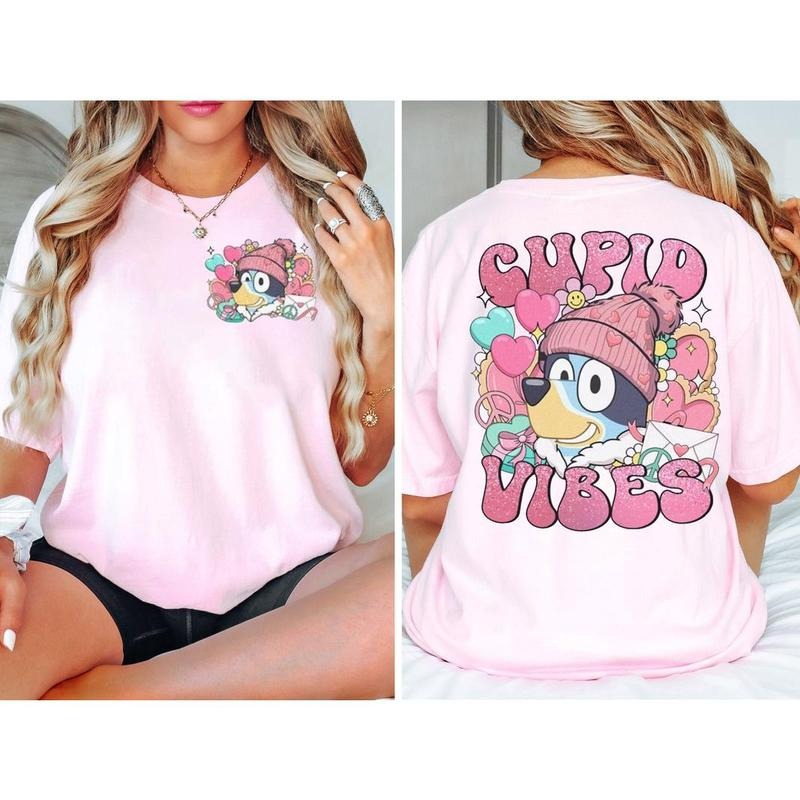 Bluey Cupid Vibes Valentine Day Sweatshirt, Bluey And Bingo Valentine Couple Shirt, Bluey Family Shirt, Bluey Bingo Shirts, Valentine day gift, Bluey Mum Dad Shirt, Bluey Sweatshirt
