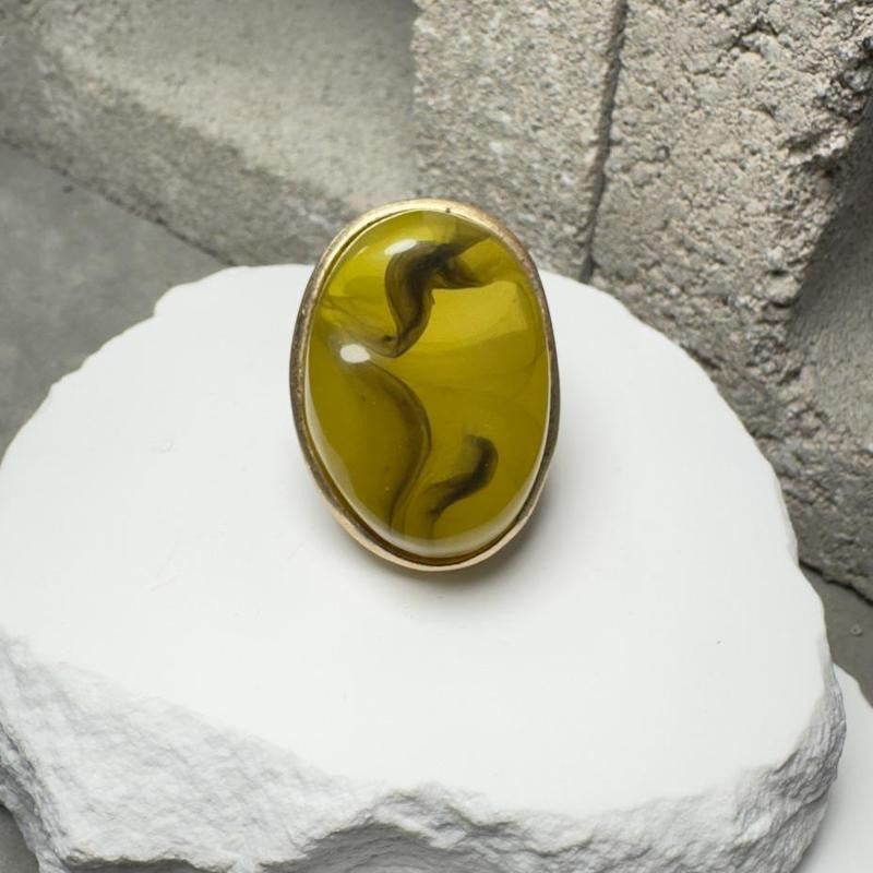 Bold Aura Gem Ring Expandable Ring Up To Size 10