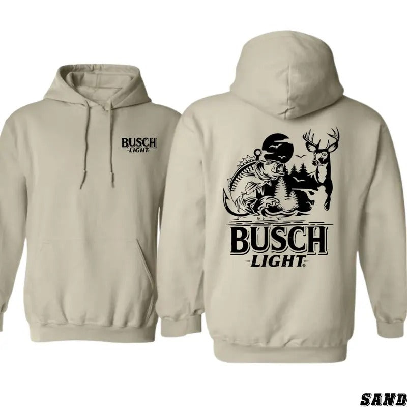 Busch Light Sand Hoodie - Hoodies for Country Girls, Hunting & Fishing Graphic, Outdoor Adventure Sweatshirt, Rustic Beer Lover Apparel Womenswear Sweaters