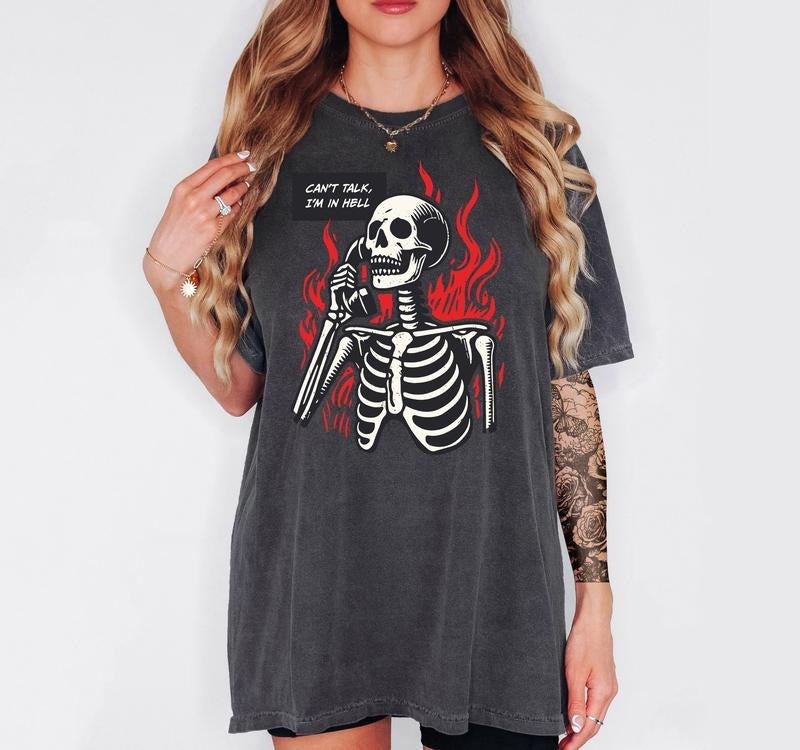 Can't Talk I'm in Hell T-Shirt - Unisex T-Shirt, Funny Tee, Comfortable Shirt