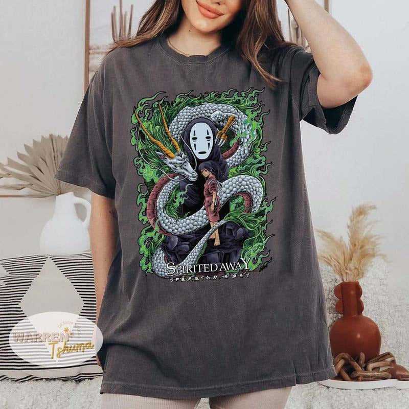 Chihiro Haku No face Spirited Away Vintage Shirt , Ghibli Spirited Away Shirt