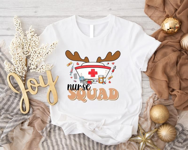 Christmas Nurse Shirt, Matching Nurse Squad Tee, Nursing School Xmas Party T-Shirt, Nurse Crew Holiday Gift Tee.