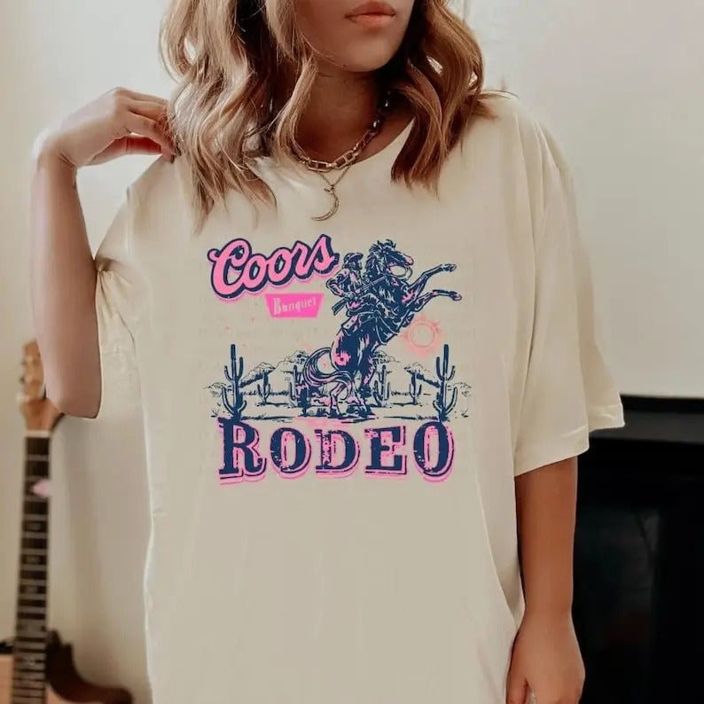 Coors Banquet Rodeo, Womens Tee, Coors Collection, Western Fashion, Country vintage T-shirt, sweater and Hoodie cotton shirt