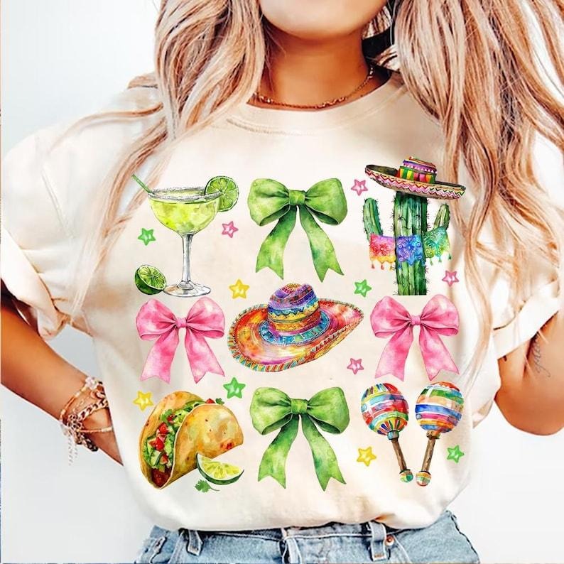 Coquette Cinco De Mayo Preppy Fiesta Mexican Tequila Margarita T-Shirt
