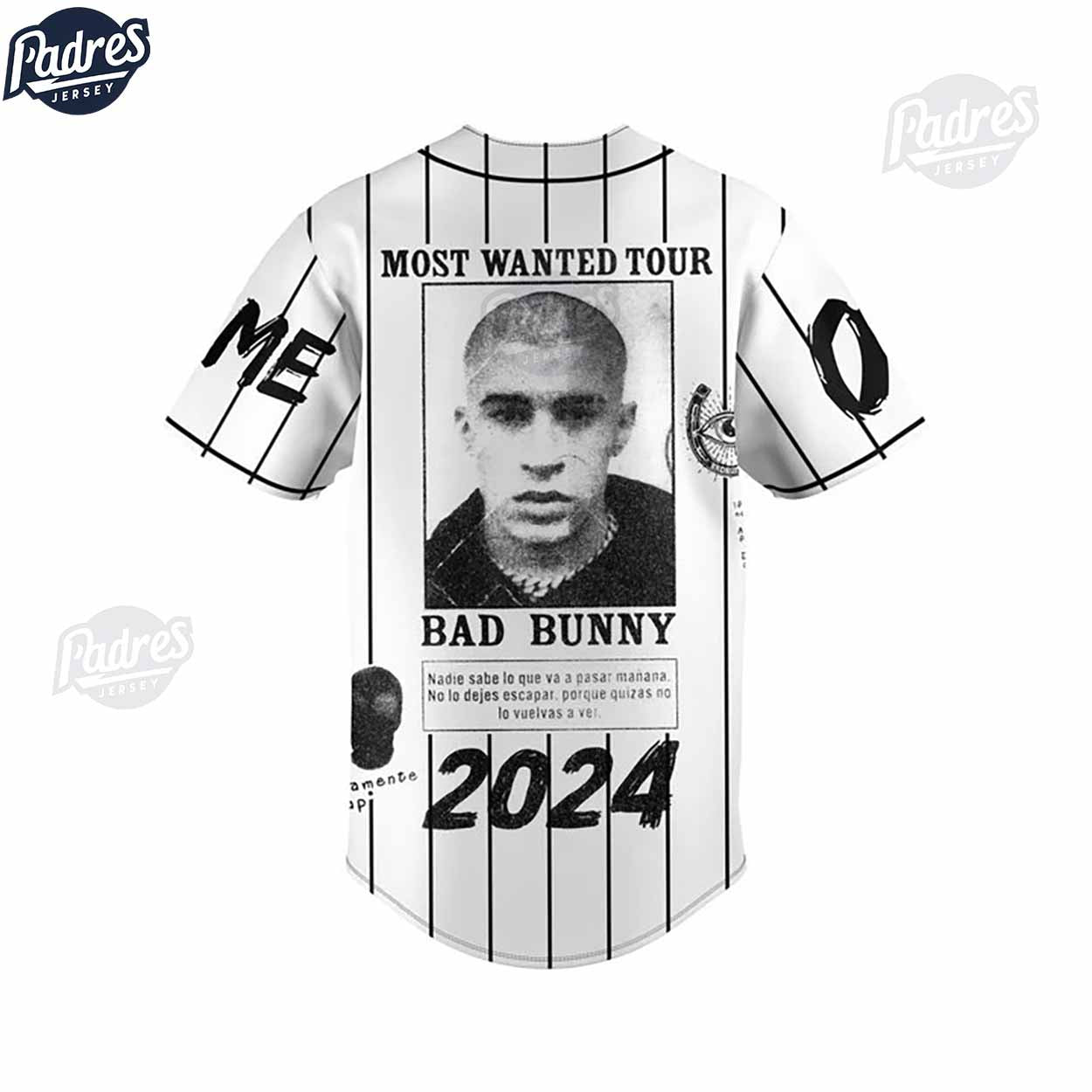 Custom Bad Bunny Most Wanted Tour 2024 Baseball Jersey Style - Padres Jersey Oasis: Elevate Your Baseball Style Game