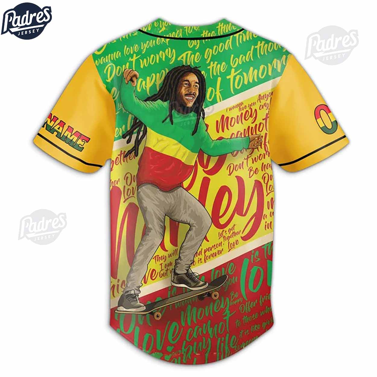 Custom Bob Marley Baseball Jersey - Padres Jersey Oasis: Elevate Your Baseball Style Game