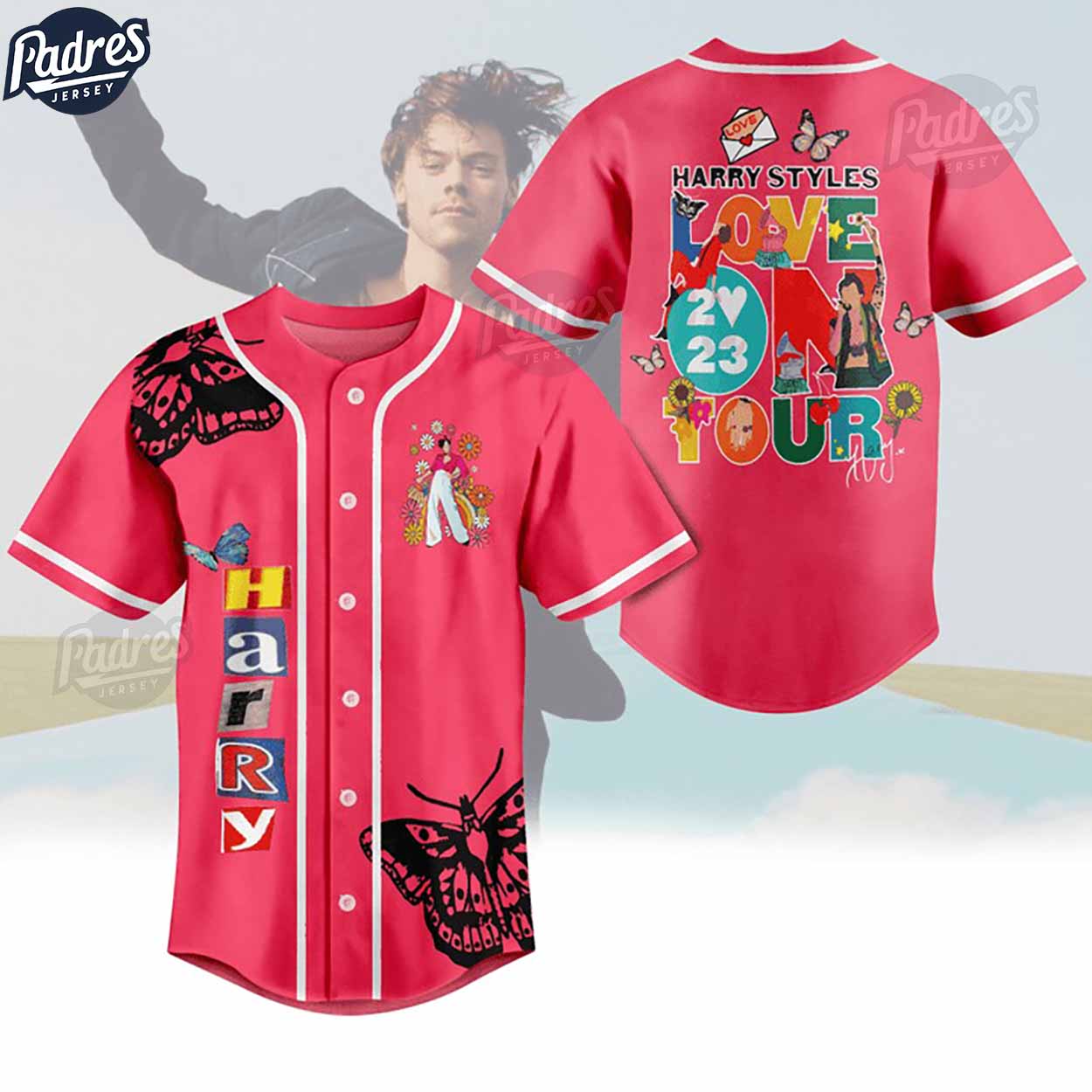 Custom Harry Styles Love On Tour 2023 Baseball Jersey - Padres Jersey Oasis: Elevate Your Baseball Style Game