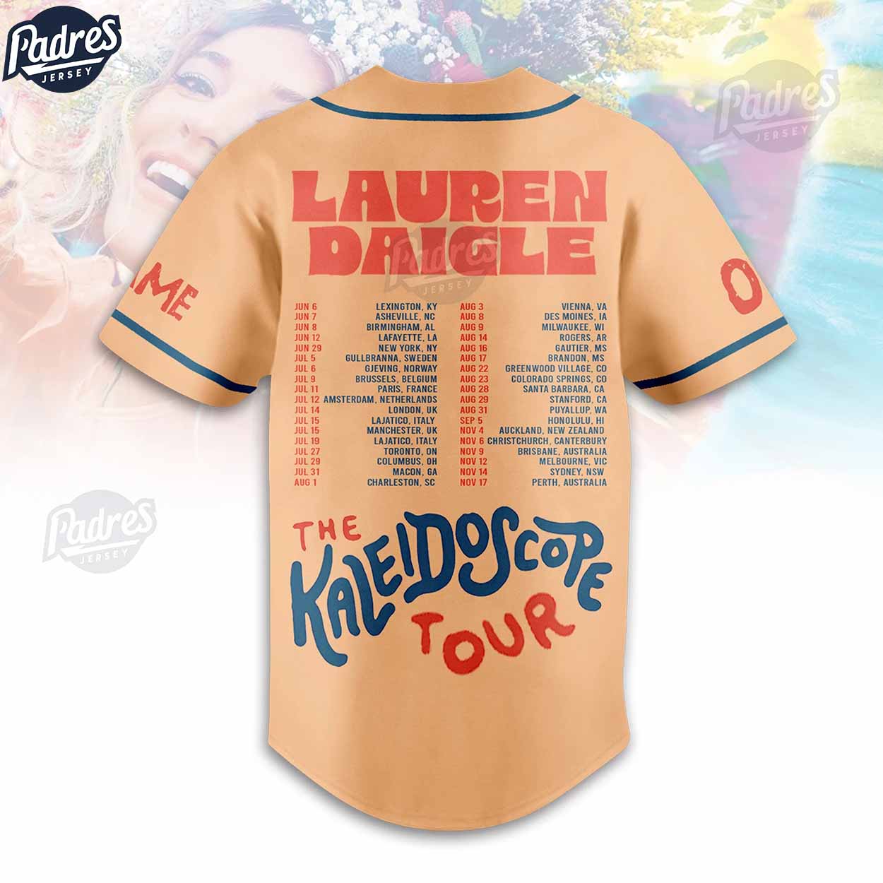 Custom Lauren Daigle The Kaleidoscope Tour Music Baseball Jersey - Padres Jersey Oasis: Elevate Your Baseball Style Game