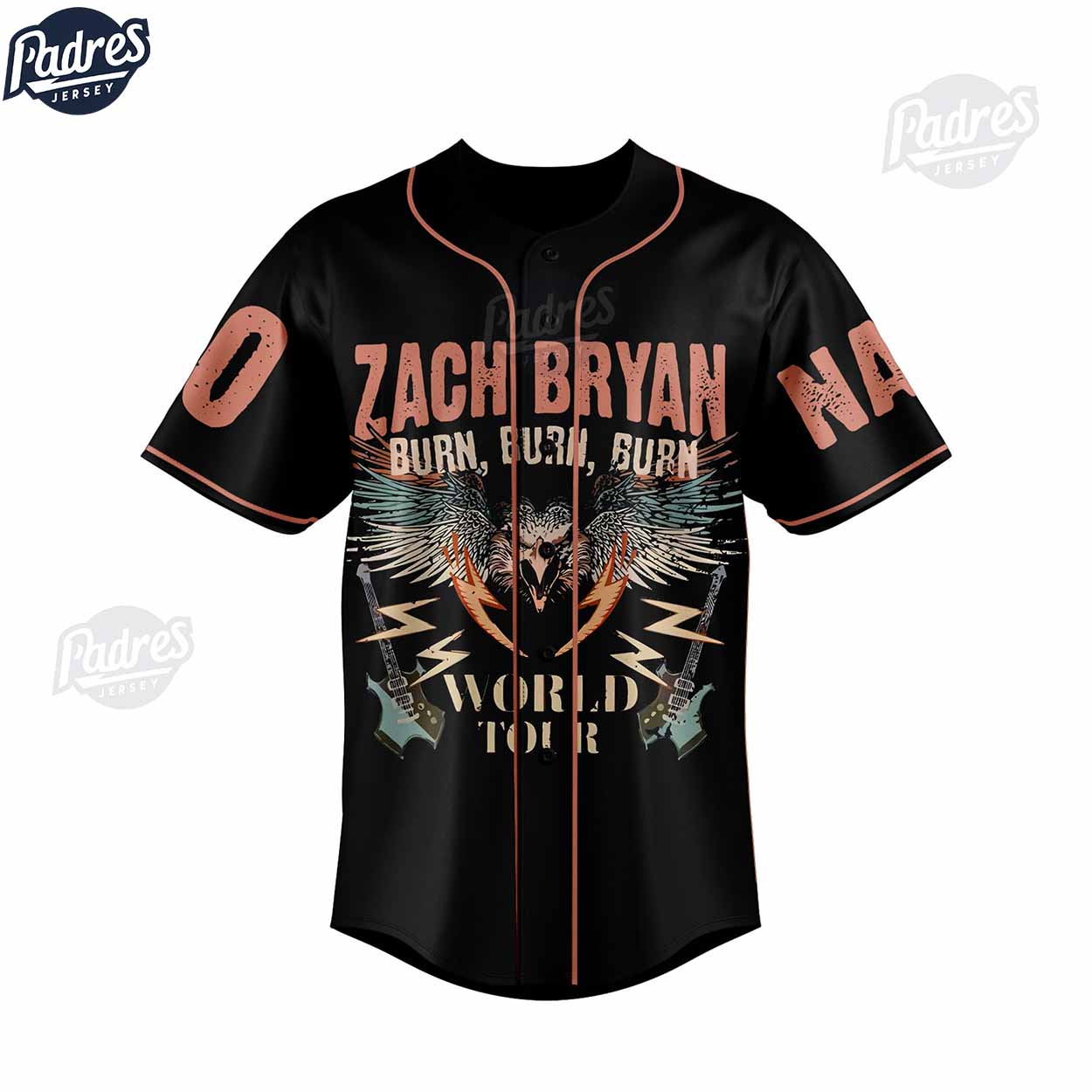 Custom Zach Bryan World Tour Baseball Jersey - Padres Jersey Oasis: Elevate Your Baseball Style Game