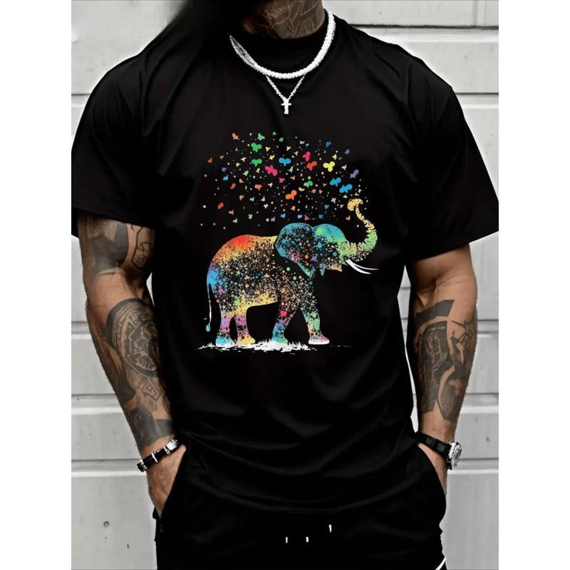 Cute Elephant Lover Animal On Elephant T-Shirt Cotton Heavy Cotton T Shirt Made in USA