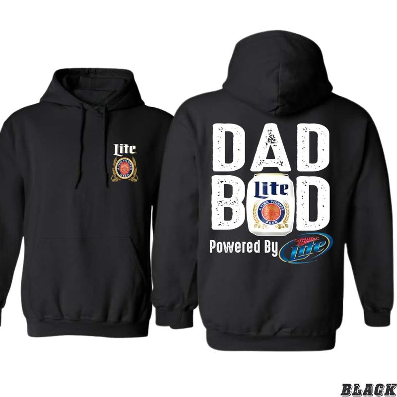 Dad Bod Hoodie - Classic Miller Lite Inspired Design, Perfect for Proud Dads, Ideal for Casual Wear, Comfortable and Durable, Hoodie for Men, Hoodie for Women, High-Quality Material Menswear Sweaters Tops Underwear