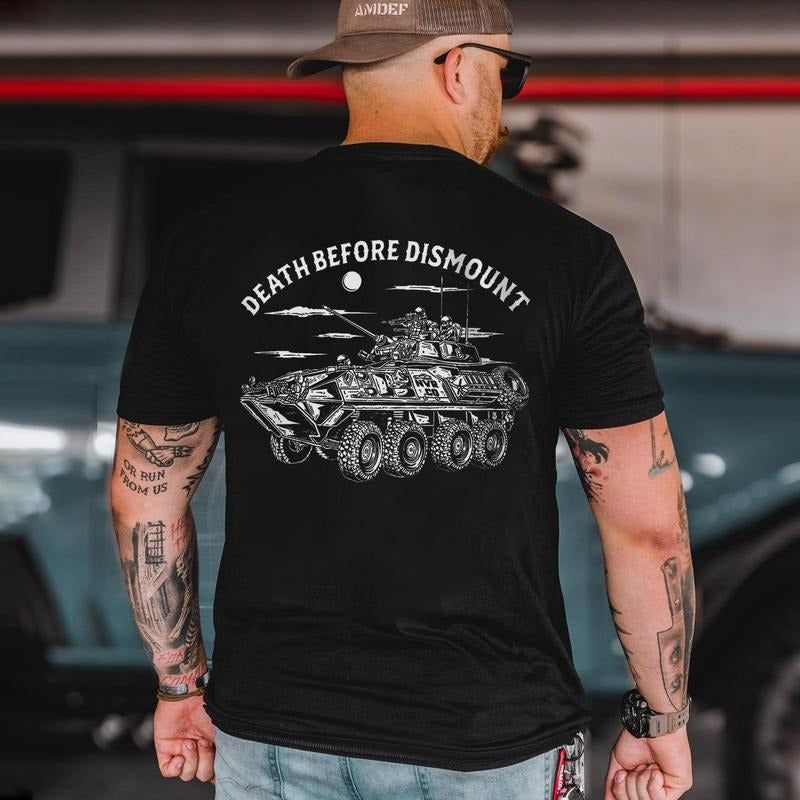 Death Before Dismount Printed Men's T-shirt Gifts for the Man of Character,Merch gift