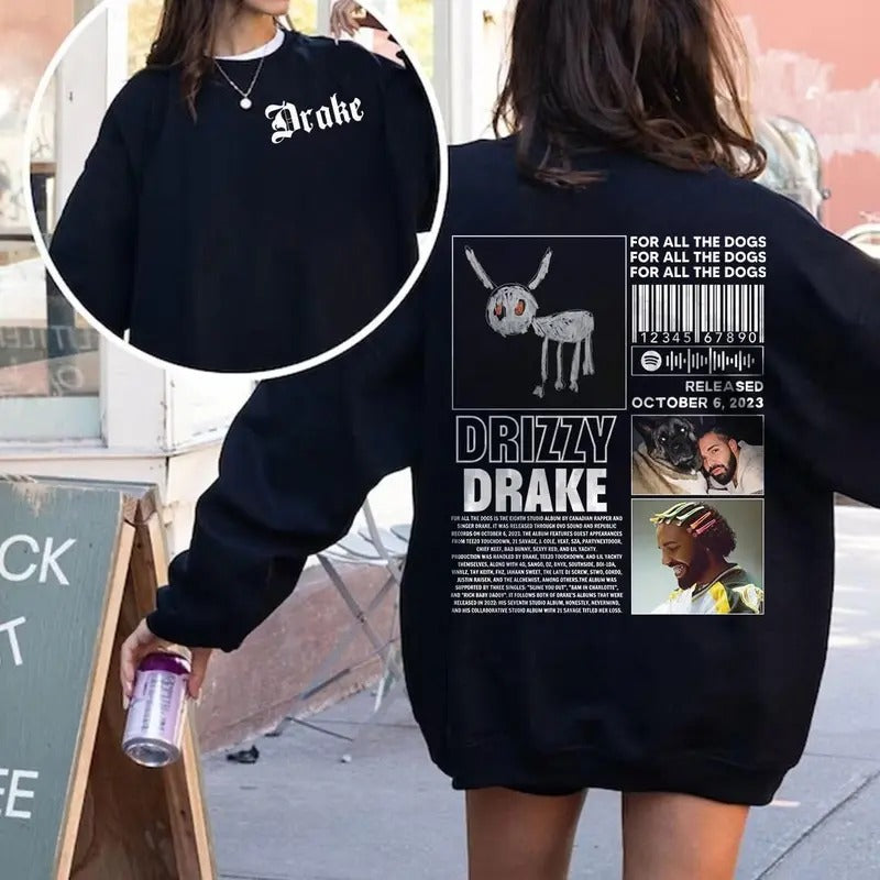 Drake Graphic 90s Sweatshirt DRG, For All The Dogs Album T-Shirt DRG, Drake Take Care Hoodie DRG, Drake Tour T-shirt, Drake Drizzy