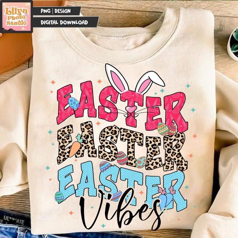 Easter Bunny Coquette Sweatshirt Happy Easter Brushstroke Girls Bunny Ears Jesus Easter Gift