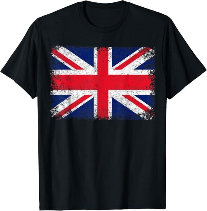 England Shirts, Union Jack Flag United Kingdom Great Britain England T-Shirt Cotton Fashion Casual Classic