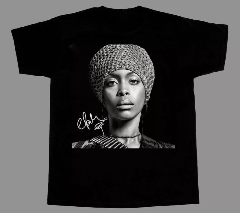 Erykah Badu Signature T-Shirt Short Sleeve Cotton Black Women Men
