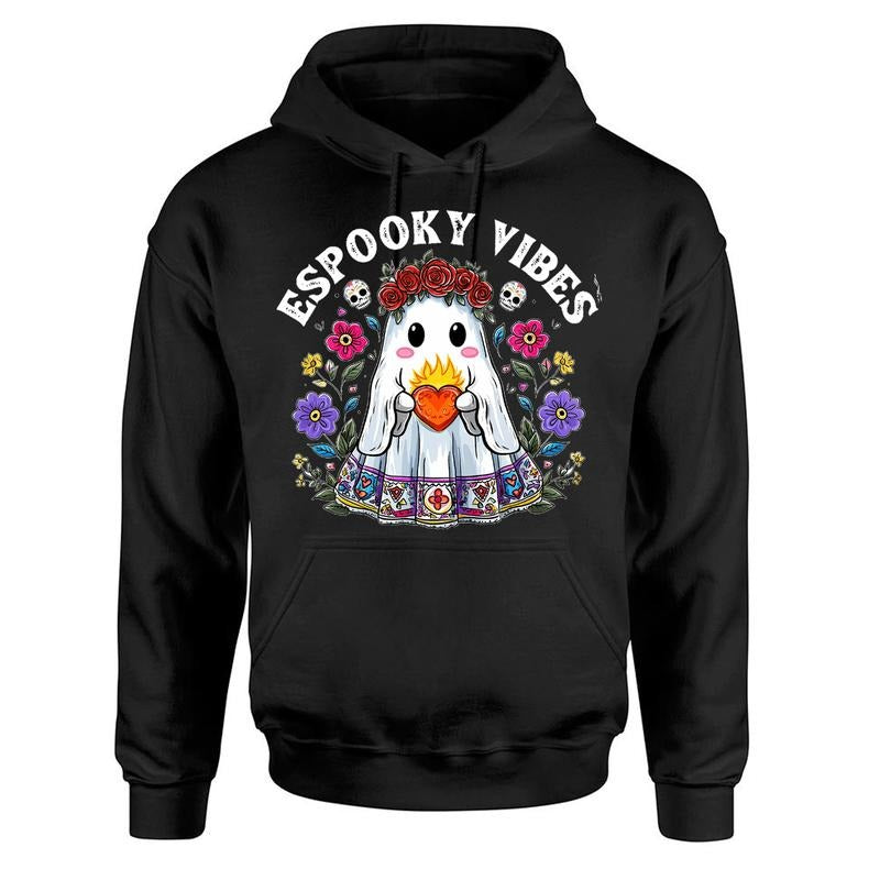 Espooky Vibes Halloween HoodieShirt, Mexican Ghost Conchas Spooky Conchas Tee