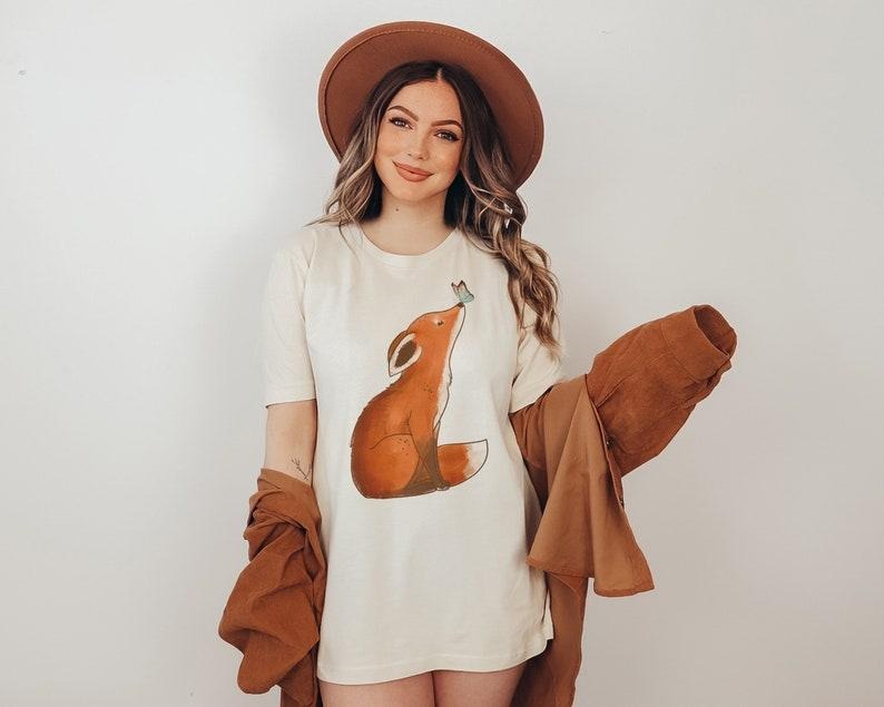 Forestcore T Shirt Hoodie Sweater, Cute Animals Tee, Fairytale Party, Fox Gift for Her, Shirt with Fox, Artful Fox Shirt, Fairy Fox, Fairy Tale TShirts, Fox