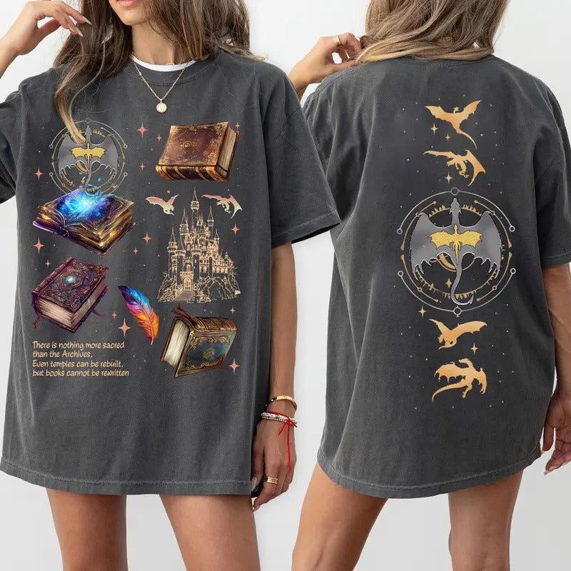 Fourth Wing Series Two Sided Shirt For Fans , War College Crewneck , Dragon Rider Hoodie, Book Merch Gift