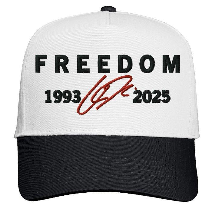 Freedom Charlie Kirk Red Signature 1993-2025 Faith USA Christian Embroidery Five-Panel Snapback Cap for Everyday Wear & Events