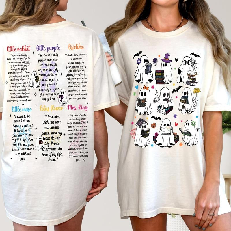Ghost Reading Book T-Shirt, Legacy Of Gods Sweatshirt, Rina Kent Universe Merch, Halloween Hoodie, Dark Romance Tee