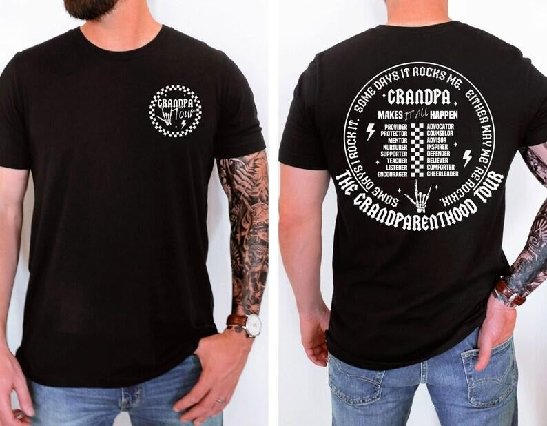 Grandpa Shirt, Sometimes I Rock It Sometimes It Rocks Me, Father's Day Gift for Grandpa, Funny Grandfather, Grandpa Gift From Grandkids