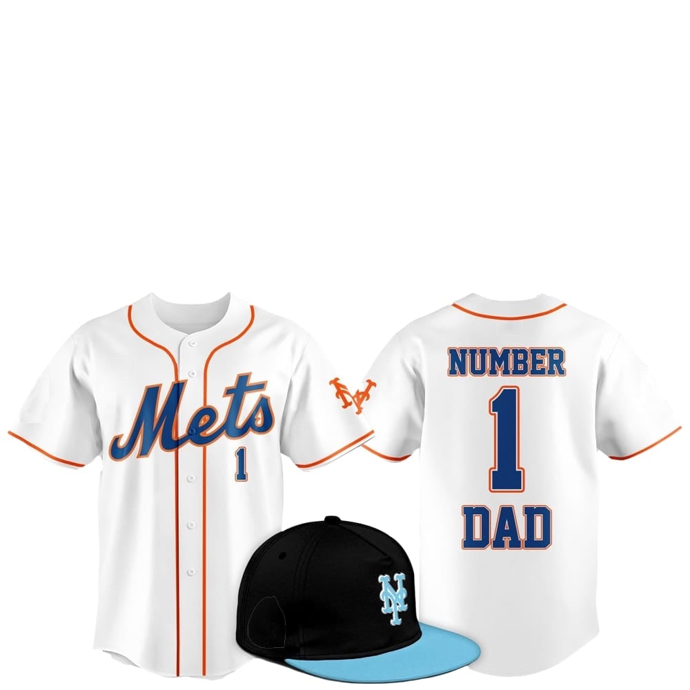 2025 New York Mets Father Day Number 1 Dad Baseball Jersey - Grishko.com