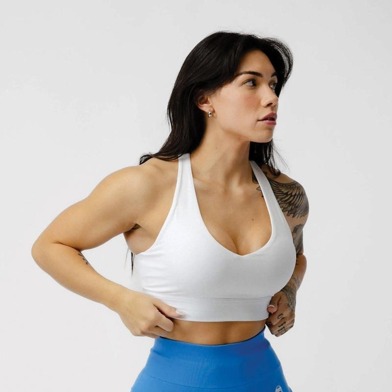 Harmony Women's Plain Bra - Lightweight Fabric, Medium to High Support, Thick Straps, Summer Season, White