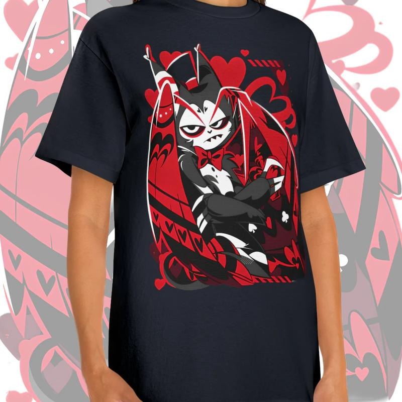 Hazbin Hotel Husk Tee, Retro Flair Sweatshirt, Womenswear Shirt