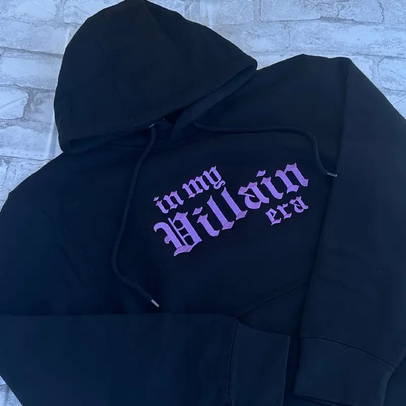 Hoodie - Purple Embroidery In My Villain Era