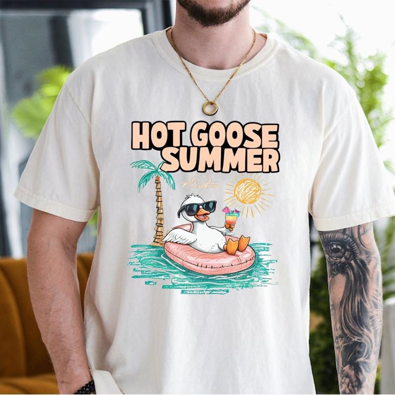 Hot Goose Summer Shirt, Silly Goose Shirt, Summer Vibes, Summer Goose Shirt, Retro Summer, Summer Shirt, Gift For Him, Gift For Her